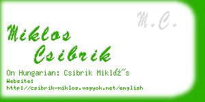 miklos csibrik business card